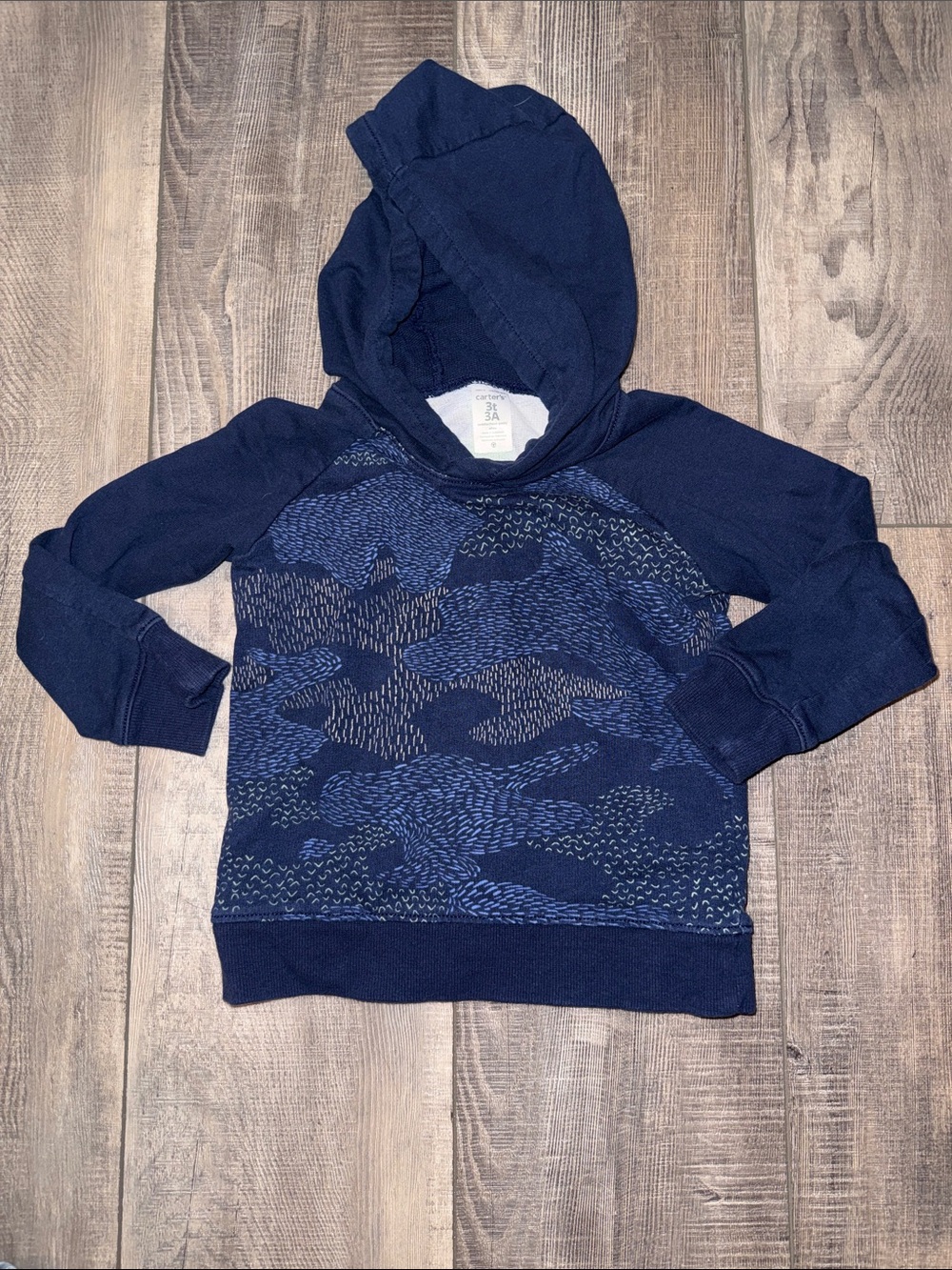 Carters 3T Toddler Navy Hooded Pullover Sweatshirt
